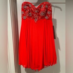 NWT MyMichelle Strapless Orange Cocktail Dress, size 11